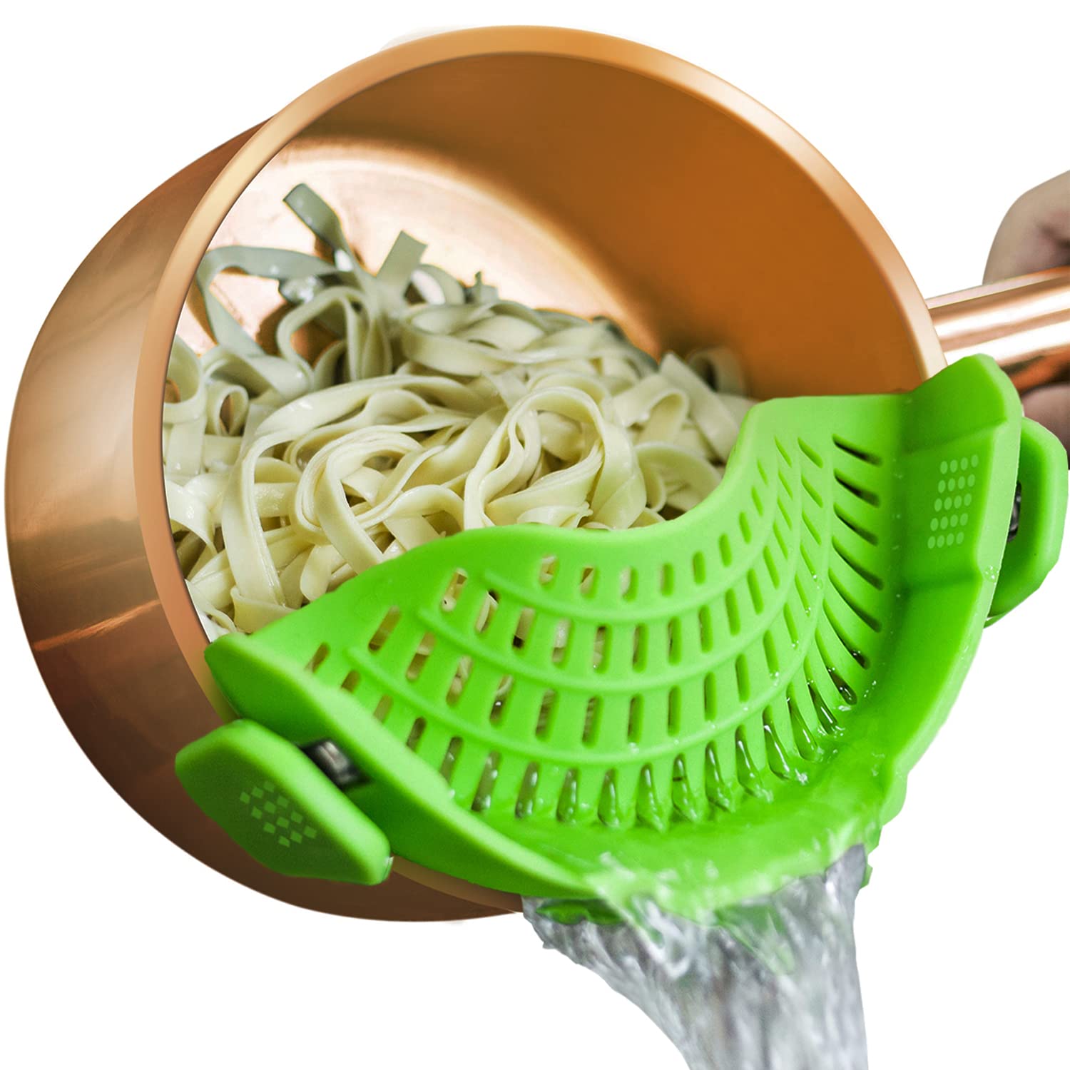 Pasta Strainer,Snap Strainer, 1 PACK Clipon Kitchen Food Strainer