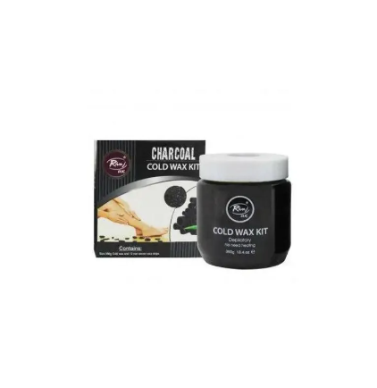 Rivaj UK Charcoal Cold Wax Kit 380g With 12 Wax Strips