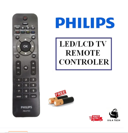 Philips LED/LCD TV Remote Controller RM-670C & Free Batteries