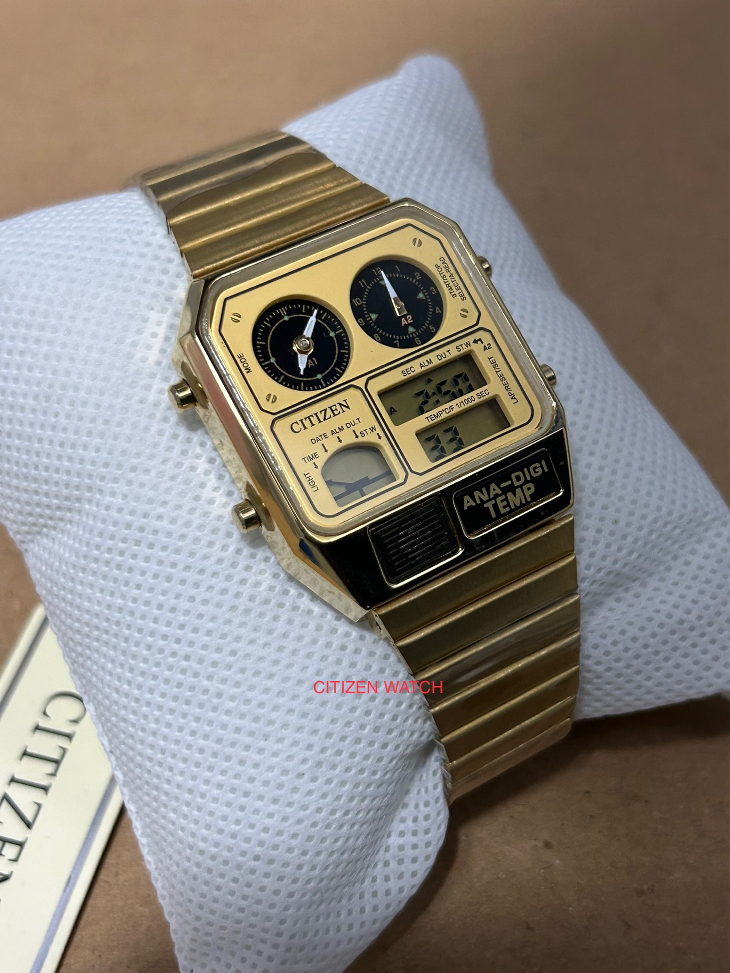 Gold Mens Casual Citizen ANA-DIGI TEMP Watch