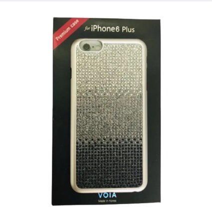 Apple iphone 6 plus Back Case Glitter Black and Silver