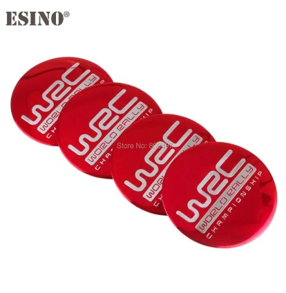 4 x Car Styling WRC World Rally Championship 3D Metal Aluminium Alloy Wheel Center Cap Stickers Wheel Hub Cap Decals Emblems