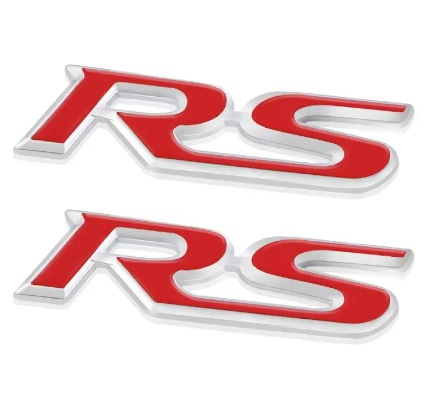 Metal Car Modification RS Badge Car Logo - RED