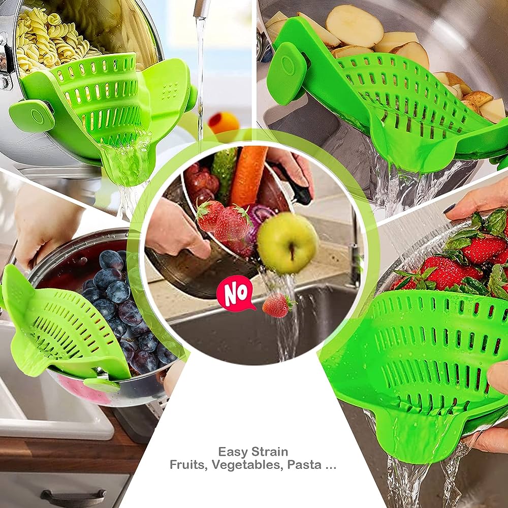 Pasta Strainer,Snap Strainer, 1 PACK Clip-on Kitchen Food Strainer ...