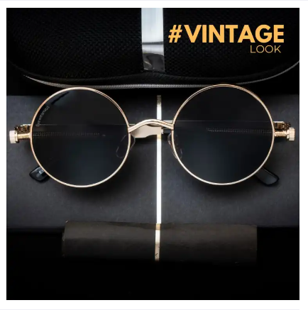 Classic Gothic Steampunk Sunglasses Luxury Brand Designer High Quality Men and Women Retro Round Metal Frame Sunglasses