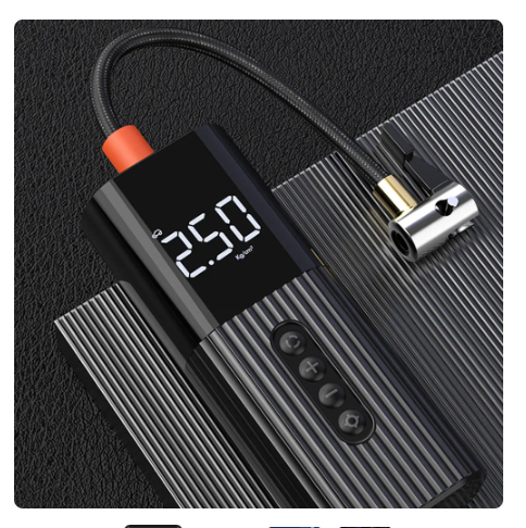 Licheers LC-301 Mini Car Air Pump Digital Auto Tire Inflator Car Tyre Compressor Air Pump (Wired)