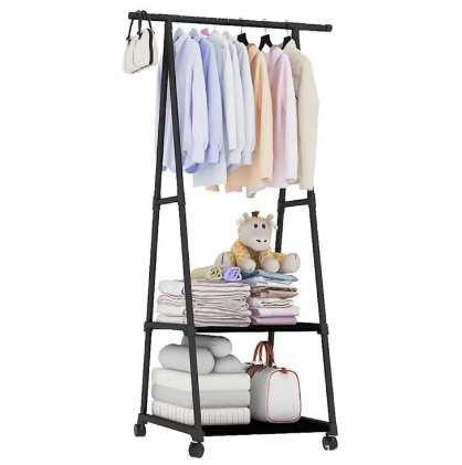 Multifunction Clothes Hanger Triangle Coat Rack Removable Bedroom Hanging Clothes Rack With Wheels Floor Standing Coat Rack