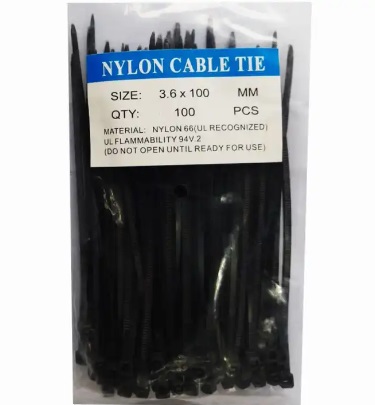 Cable Tie 2.5x100mm 100pcs Black Color Plastic Wire Tie