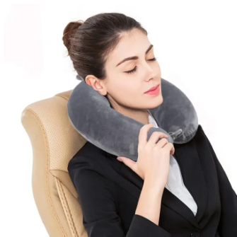 Travel Neck Pillows - Latex Double Fabric Layers - 12"x12" Washable