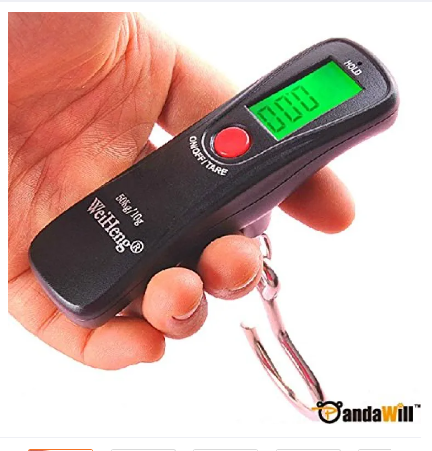 Digital LCD Electronic Luggage Scale with Hook String 50kg/10g