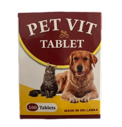 Pet Vit Vitamin and Supplement Tablets For Cat and Dog (100- Tablets)