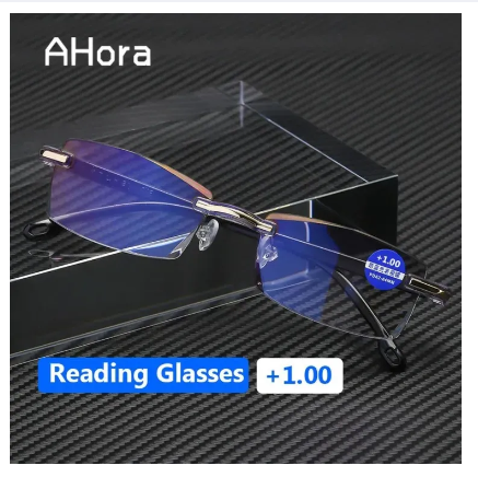 Ahora Anti Blue Light Blocking Rimless Reading Glasses Women Men +1.0