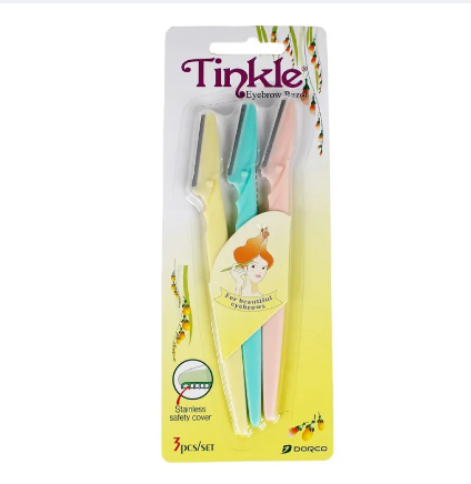 Tinkle Eyebrow Razor for Women, Eyebrow Facial Trimmer, Facial Razor safety Shaving Blade - 3(PCS)