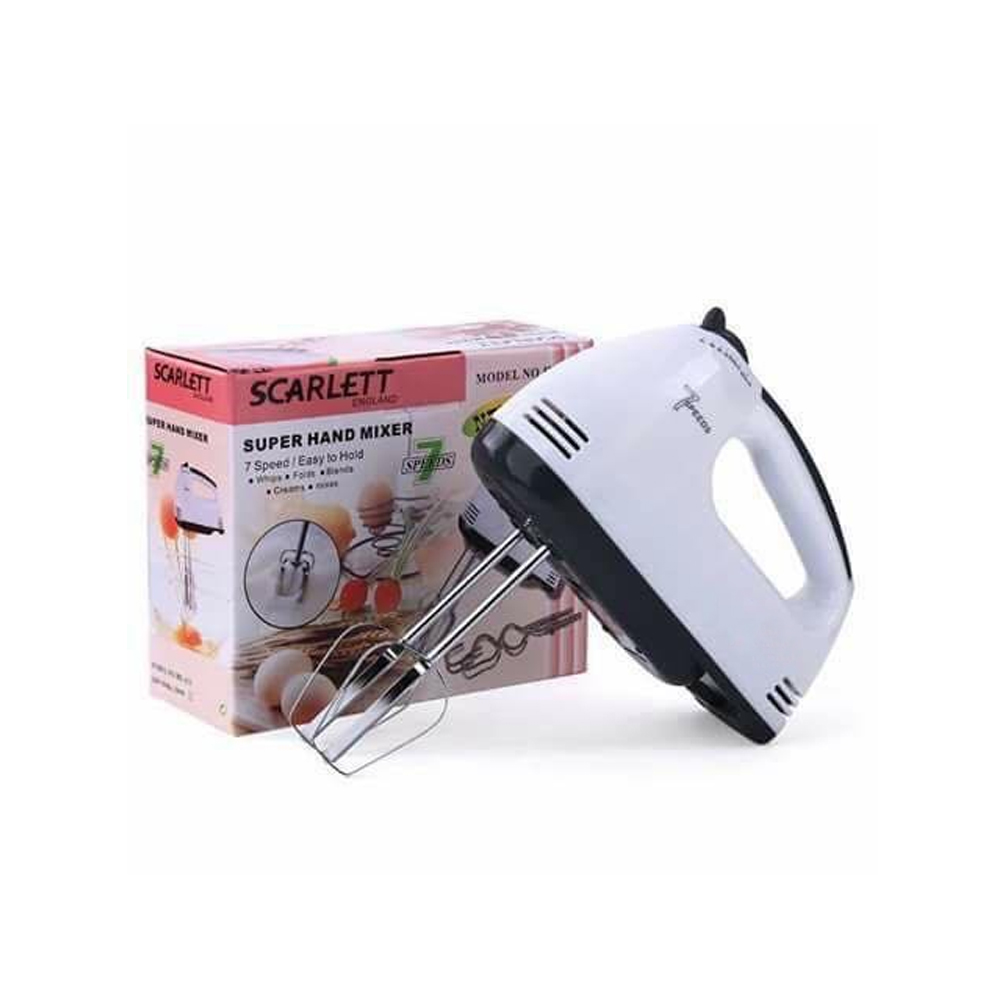 Scarlett 7 Speed Hand Mixer Whisk With Stainless Bowl Scarlett Electric Egg Dough Hand Mixer On Sale Electric For Baking Food Mixer Blender Machine With Stand Bowl for Baking Kitchen Aid Food Blender
