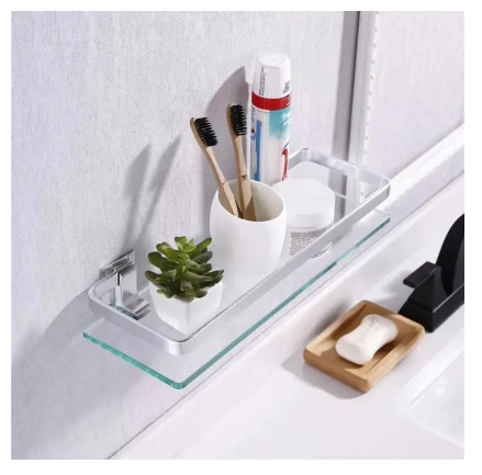QUANXUNHE Tempered Glass Bathroom Shelf Aluminum Storage Organizer Rack Rectangular / Single Straight Shelf